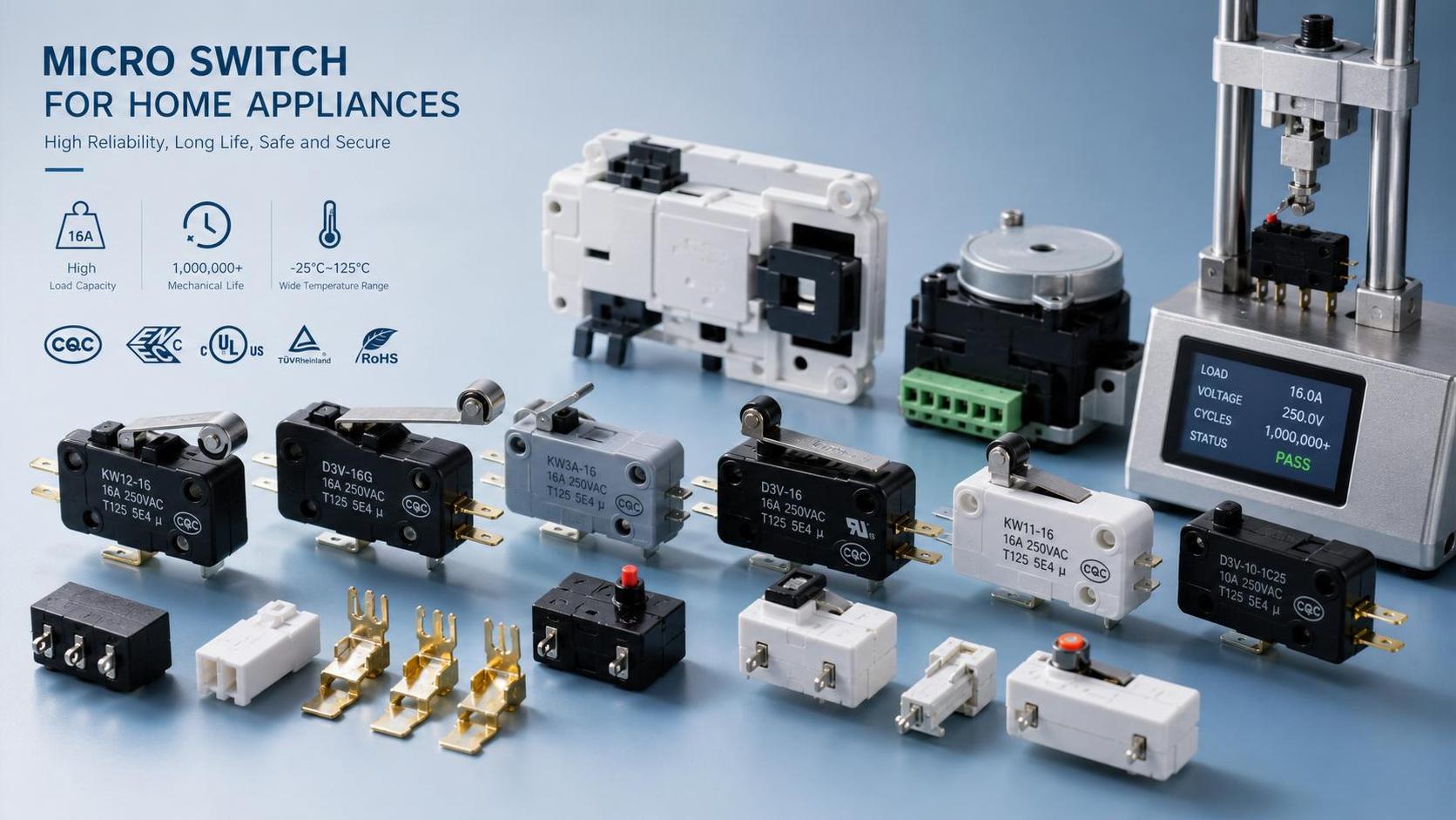 How to Choose Micro Switches in Bulk for Appliances by Load Rating, Life Cycle, and Certifications