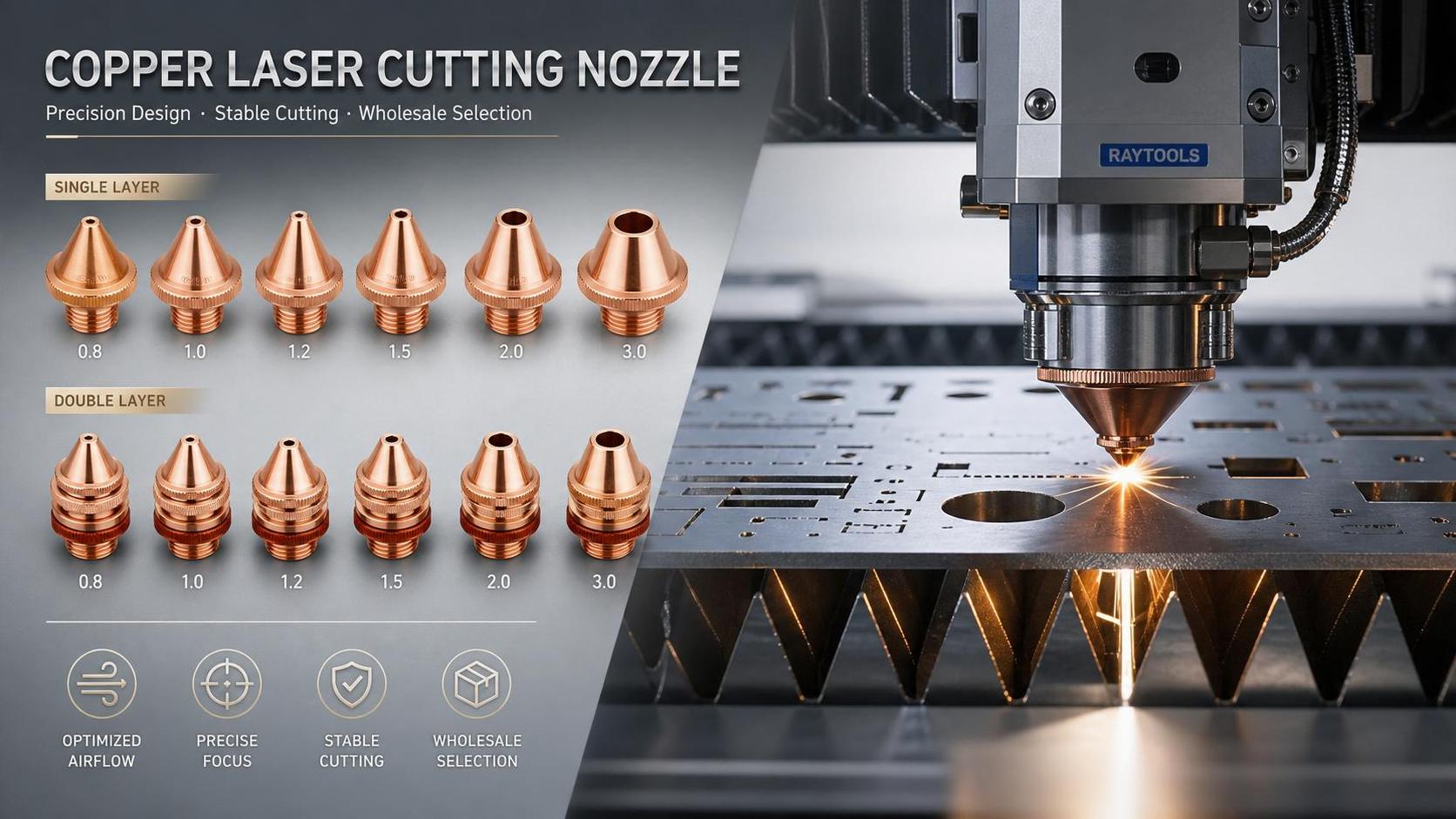 Copper Laser Cutting Nozzle Wholesale: Which Orifice Size and Design Fit Your Cutting Setup?