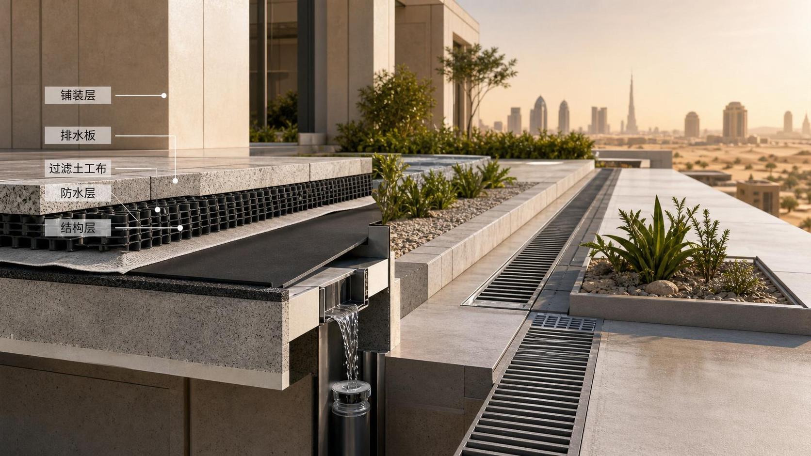 How to Choose Drainage Cell Systems in the Middle East for Roofs, Podiums, and Landscaping