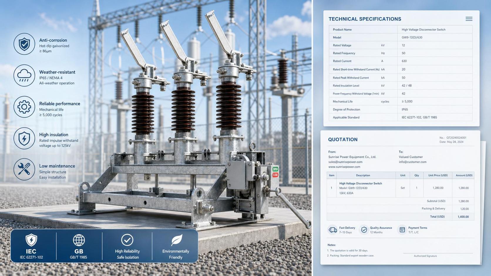 High Voltage Disconnectors Price Guide: What Affects Cost and How to Compare Quotes