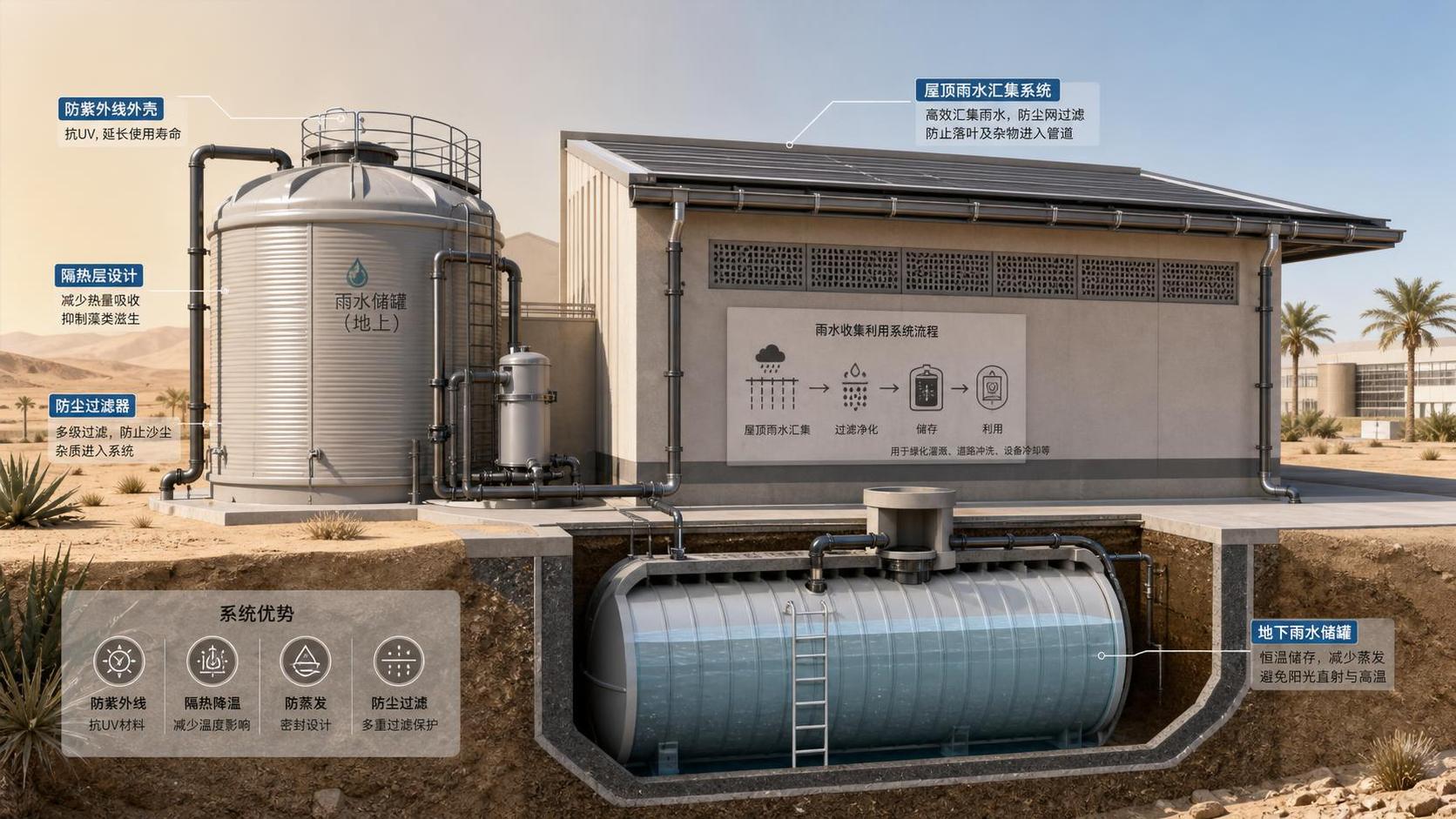 How to Choose Rainwater Harvesting Tanks for Hot, Arid Middle East Projects