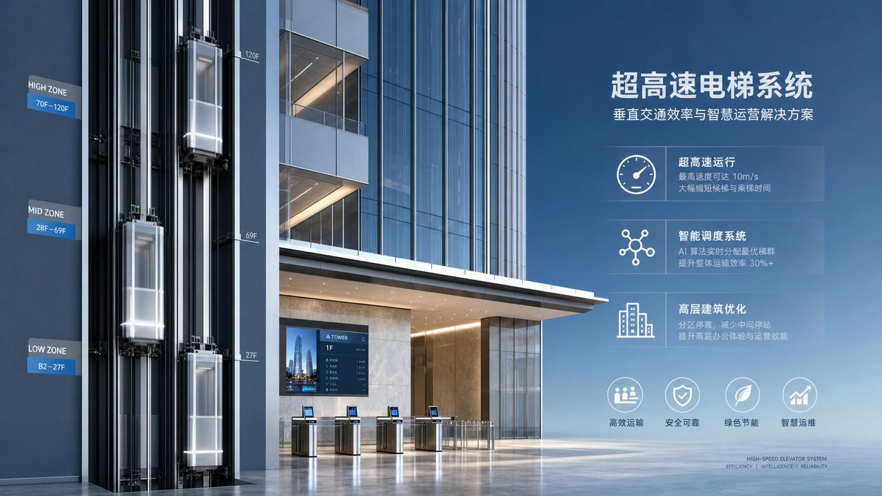 When ultra-fast elevators improve tower traffic flow