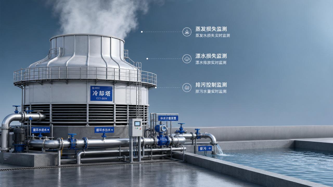 How much cooling tower water loss is normal in real use?