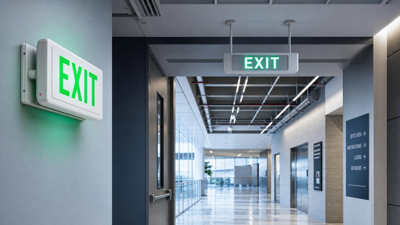 LED Emergency Exit Signs: Battery Backup, Mounting Types, and Code Checks