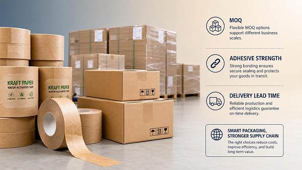 Water Activated Tape Wholesale: How to Compare MOQ, Adhesive Strength, and Lead Times Water Activated Tape Wholesale: How to Compare MOQ, Adhesive Strength, and Lead Times