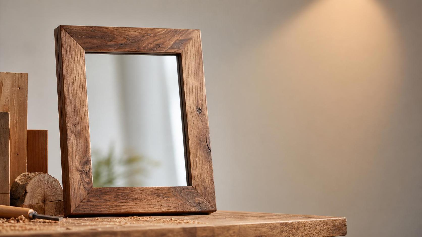What Is a Rustic Wood Framed Mirror Handcrafted From, and How Do You Judge Quality?
