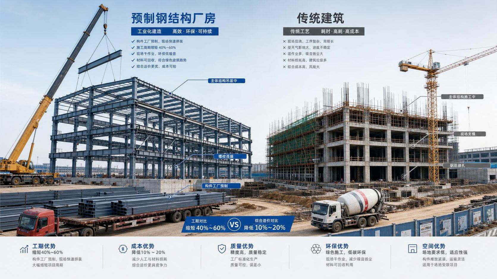 Prefab Steel Construction vs Traditional Builds: Timeline, Cost Drivers, and Site Constraints