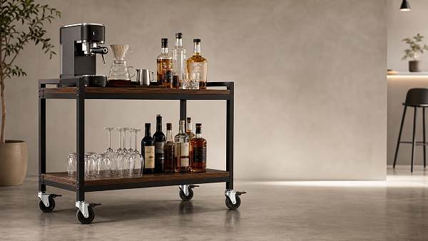 How to Choose an Industrial Style Bar Cart with Wheels for Small Commercial Spaces