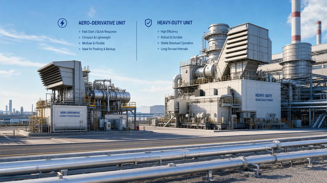 Aero-Derivative Turbine Technology vs Heavy-Duty Options