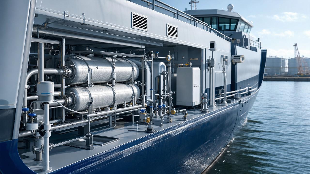 Hydrogen Propulsion for Marine Applications: Efficiency and Safety Checks