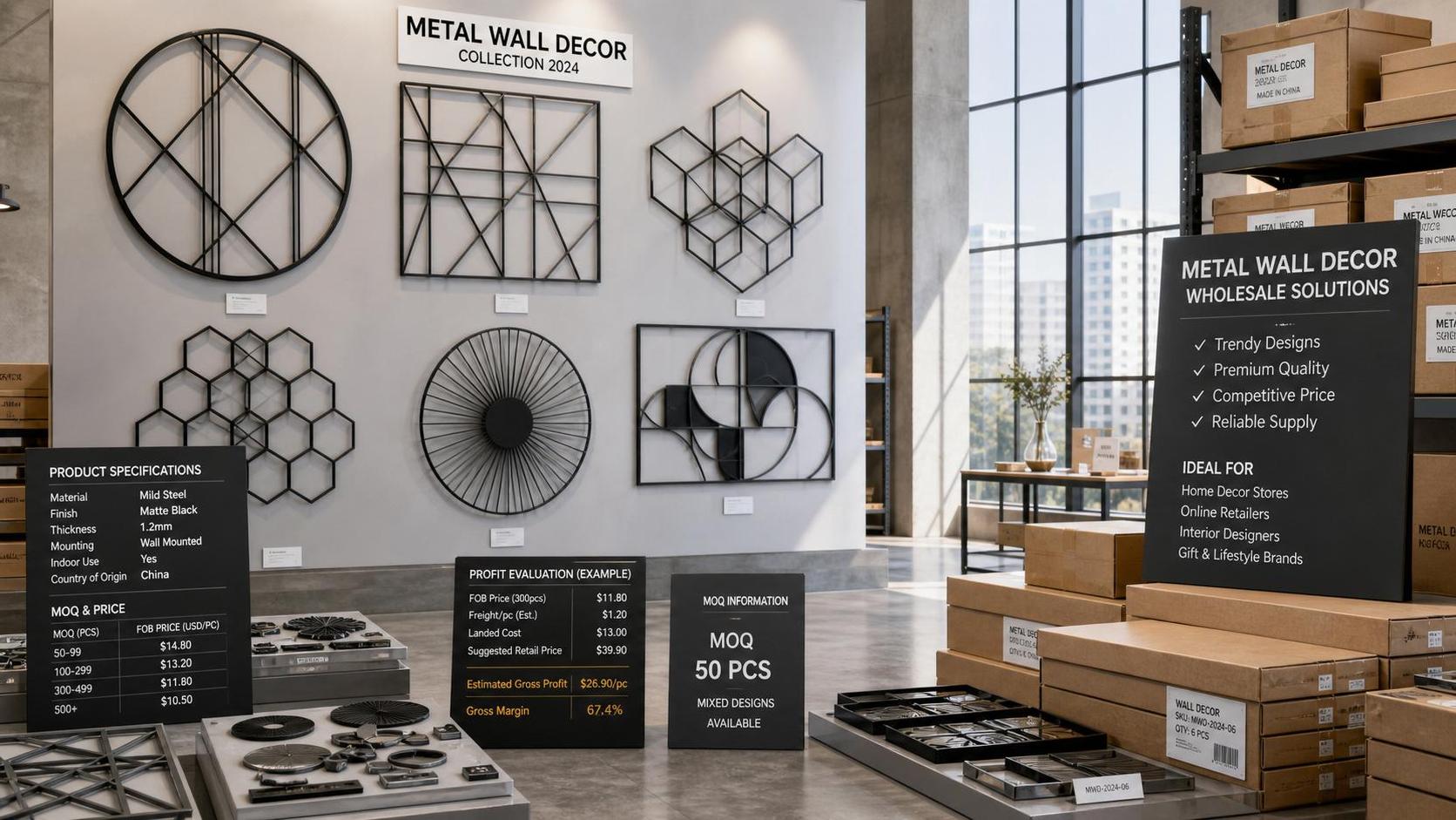 Metal Wall Decor Wholesale Modern Design: Price, MOQ, and Margin Factors