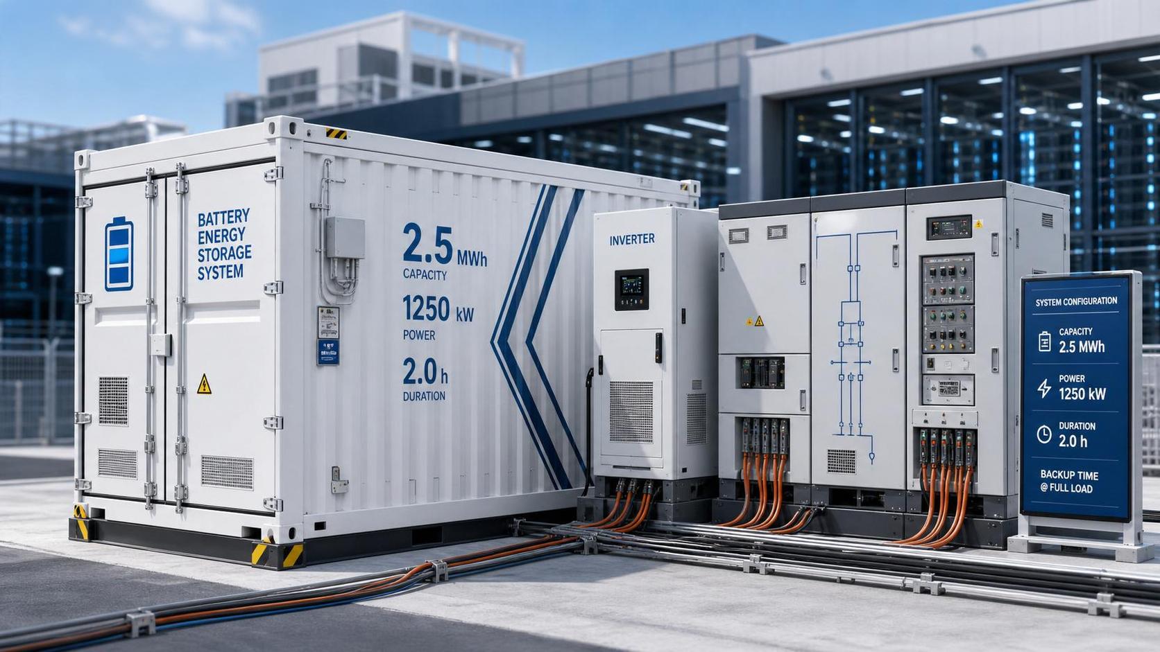 Battery Storage Sizing Guide: How to Match kWh, kW, and Backup Time