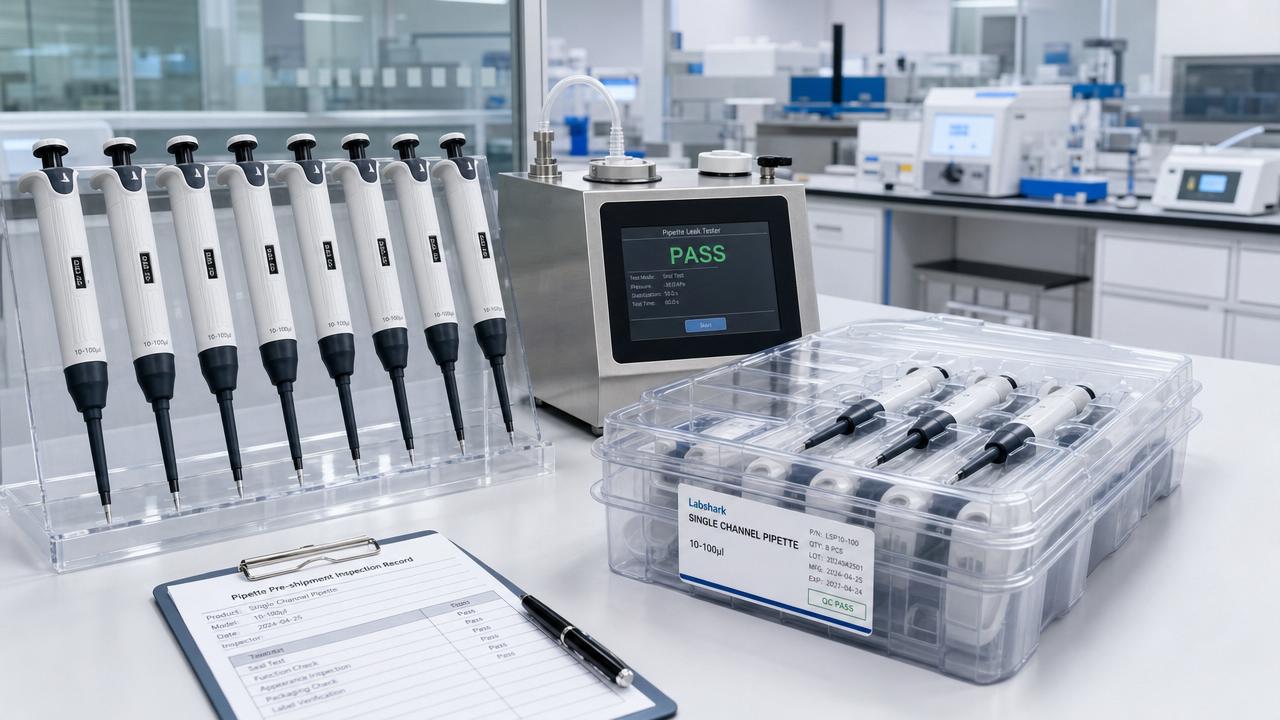 Single Channel Pipette Factory Checks Before Volume Testing