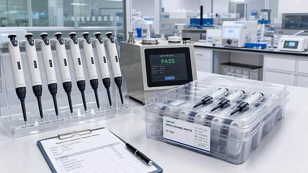 Single Channel Pipette Factory Checks Before Volume Testing