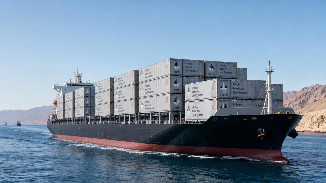 Hormuz Strait Temporary Fee Hike: +USD 1,120/TEU for Li-Battery Robotic Arm Liquid Equipment