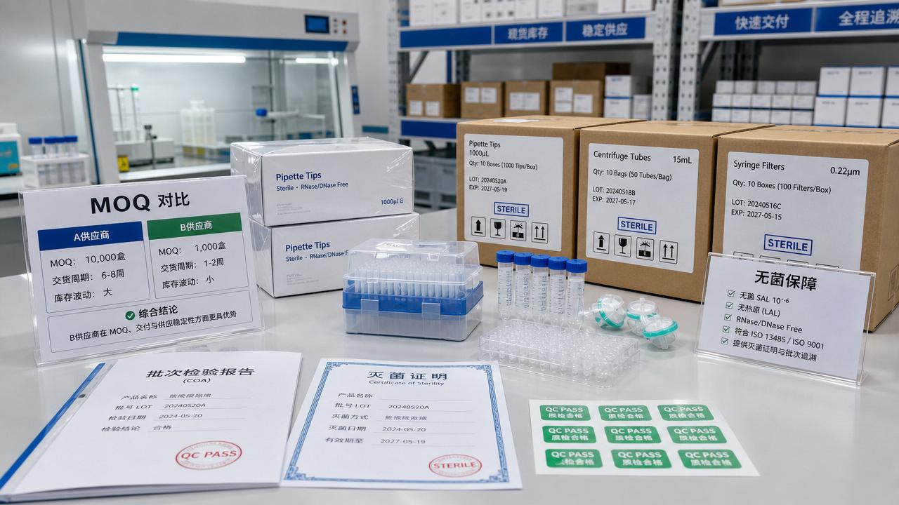 Lab Consumables Wholesale: How to Compare MOQ, Sterility, and Supplier Reliability