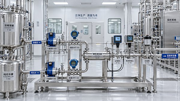Automating Buffer Delivery for Bioprocess Purification: Flow and Mixing Controls