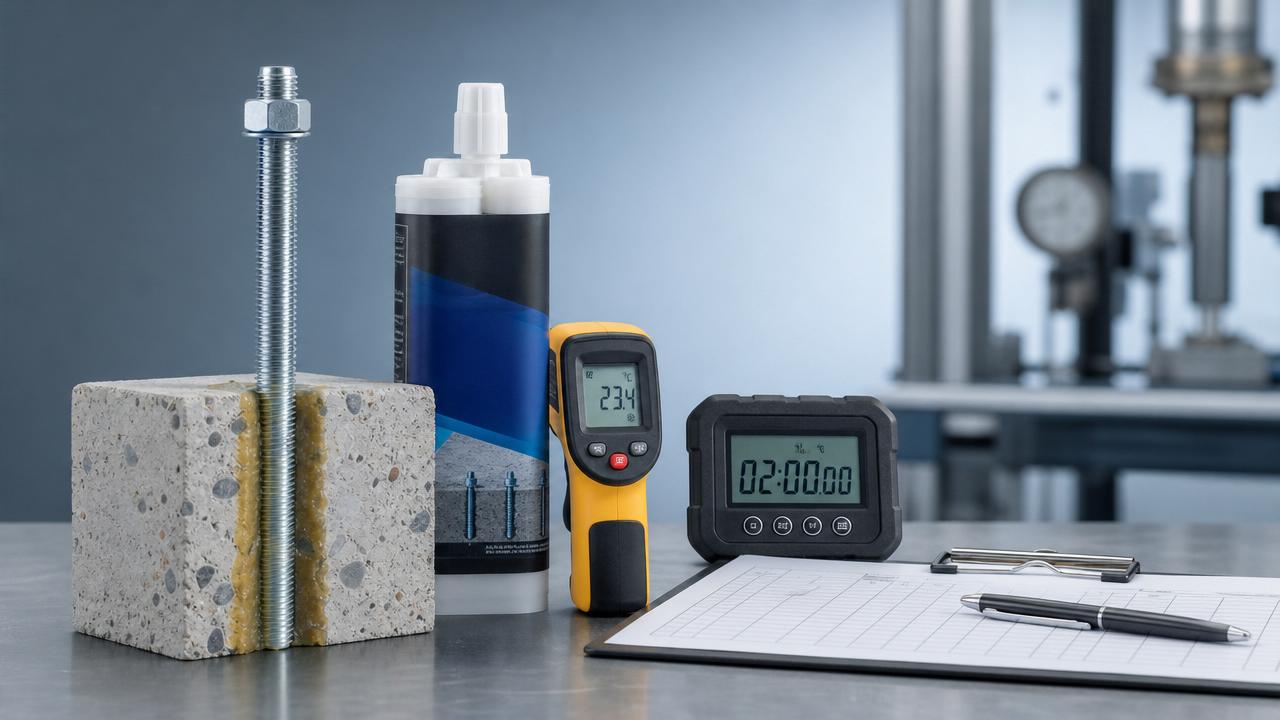 Chemical Anchor Curing Time Data for Safe Load Timing