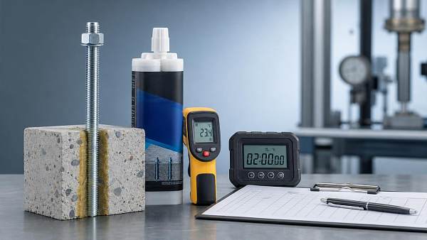 Chemical Anchor Curing Time Data for Safe Load Timing