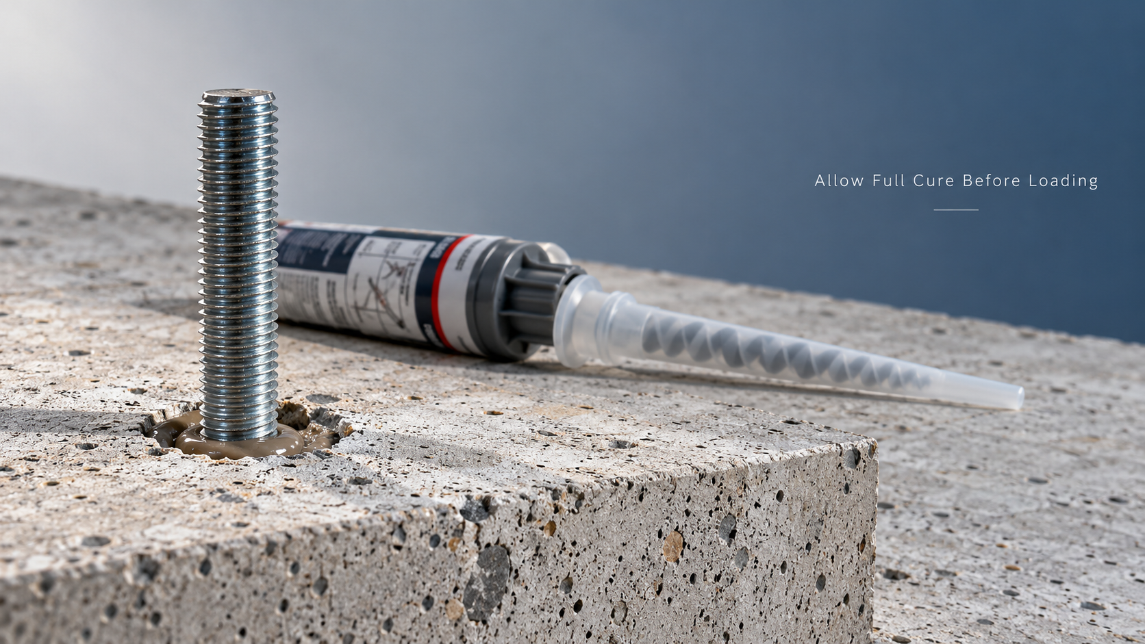 How long must chemical anchors cure in concrete before loading?