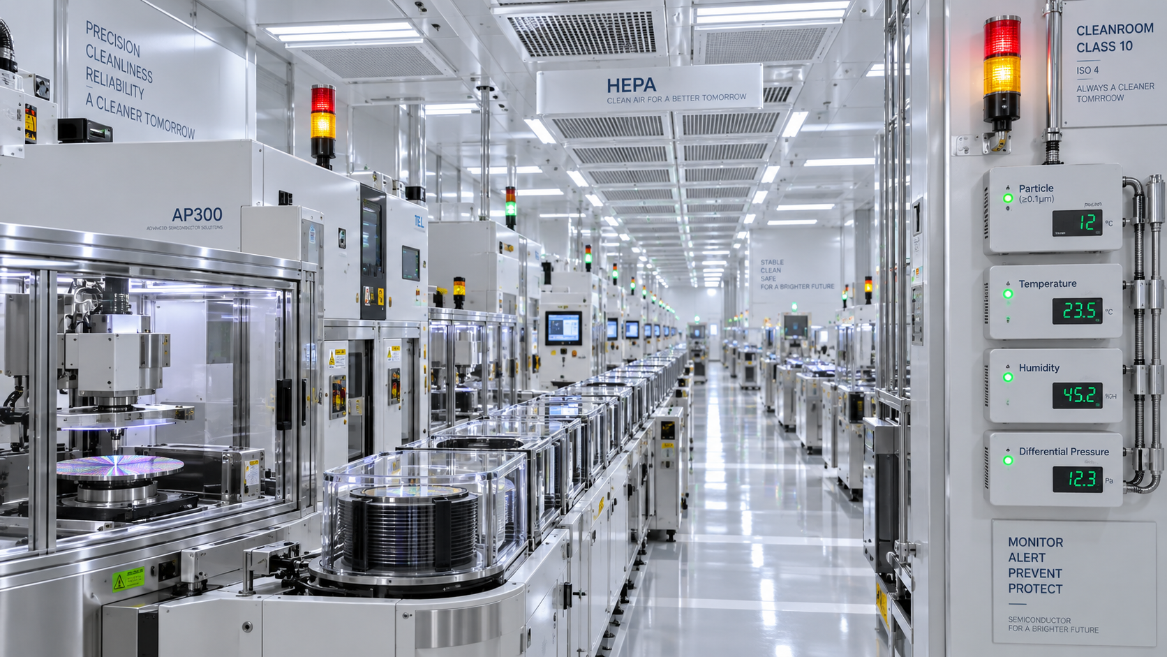 How to set alarm limits for semiconductor cleanroom monitoring