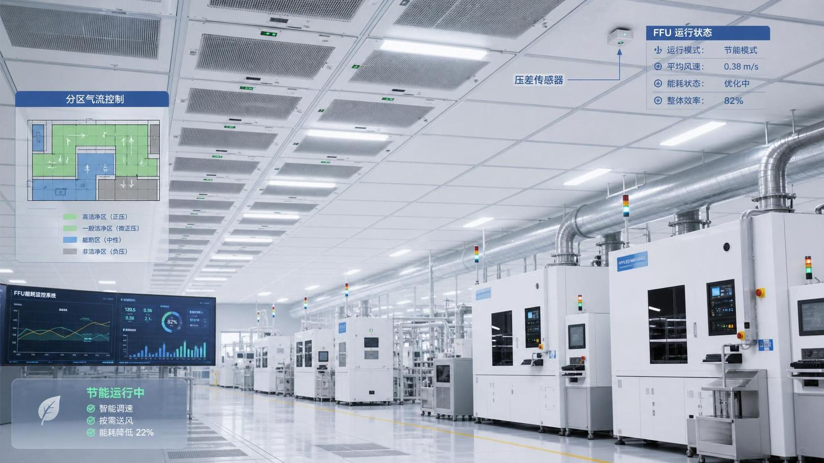 How Energy Efficient Cleanroom Control Cuts FFU Power Use