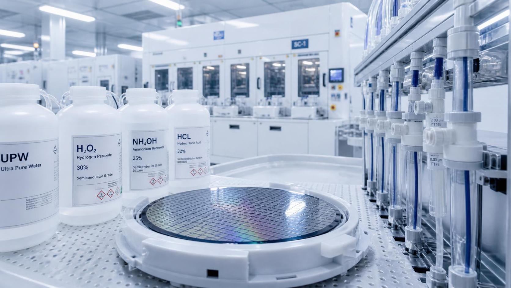 What purity levels are required for high-purity chemicals in IC cleaning?