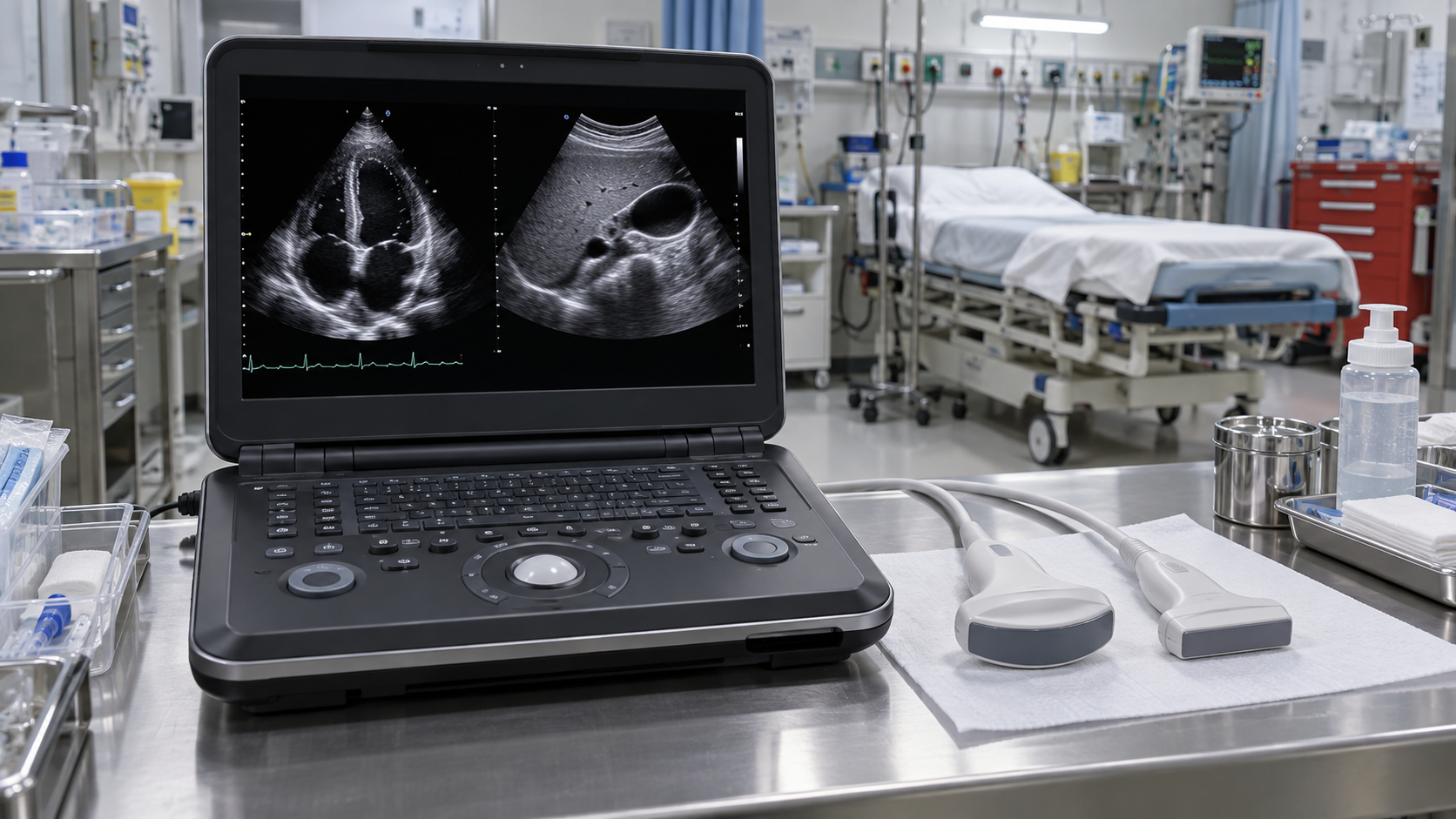 What image quality should portable ultrasound scanners deliver for triage?