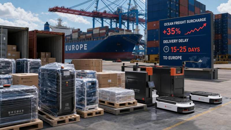 Asia-Europe Freight Surcharges Rise for Smart Warehouse Equipment
