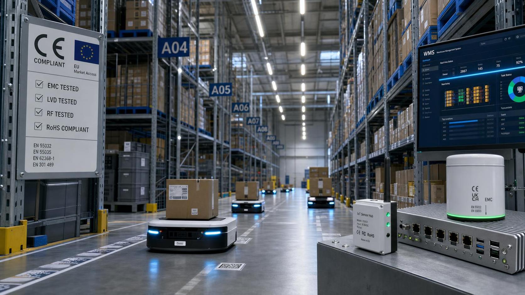 EU CE Rule Takes Effect: New EMC Tests for Smart Warehousing
