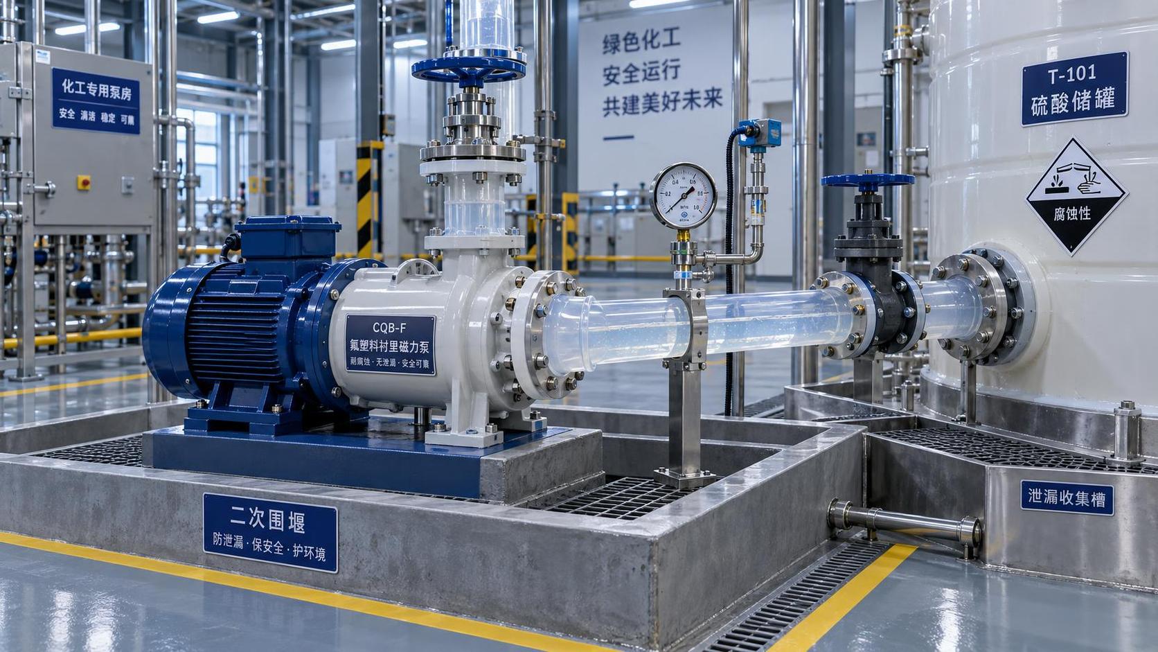 Which transfer pump specifications matter for corrosive liquids?