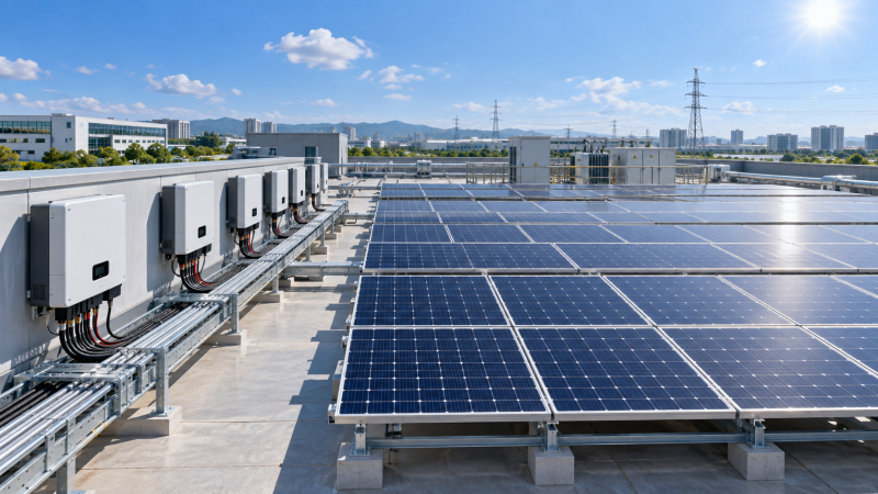 How to size grid tied solar inverters for a commercial rooftop
