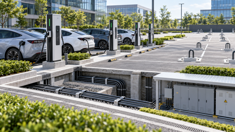 How many EV charging stations does a parking lot need?