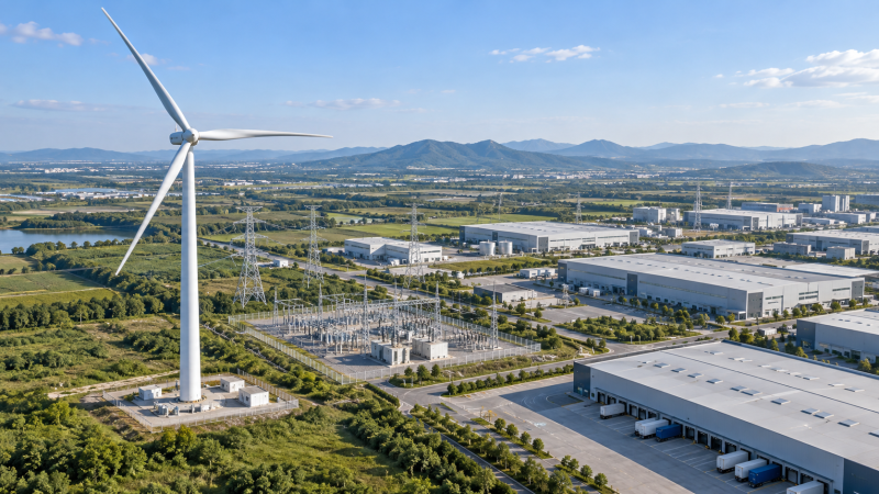 When does wind energy become cost-effective for industrial sites?
