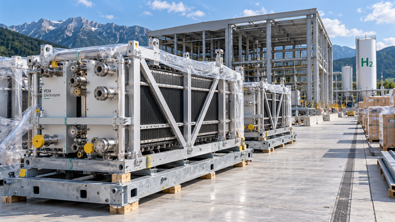 OMV Receives First Electrolyzer Components for 140 MW Green Hydrogen Project in Austria
