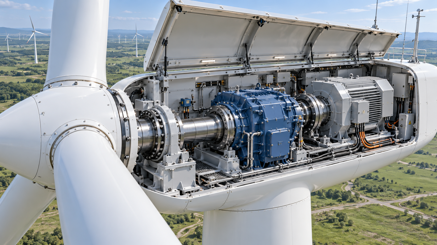 How wind turbine components work together to generate electricity