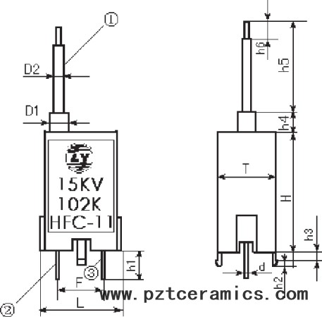 Ultra High Voltage Ceramic Capacitor HFC Focus Type with High Quality