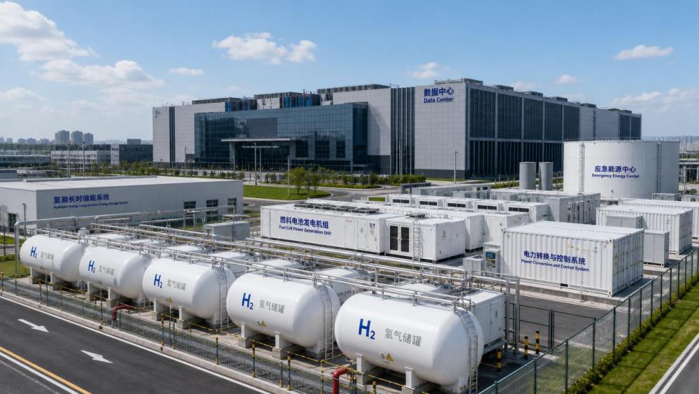 Hydrogen Energy Storage for Data Centers: Backup Power or Cost Burden?