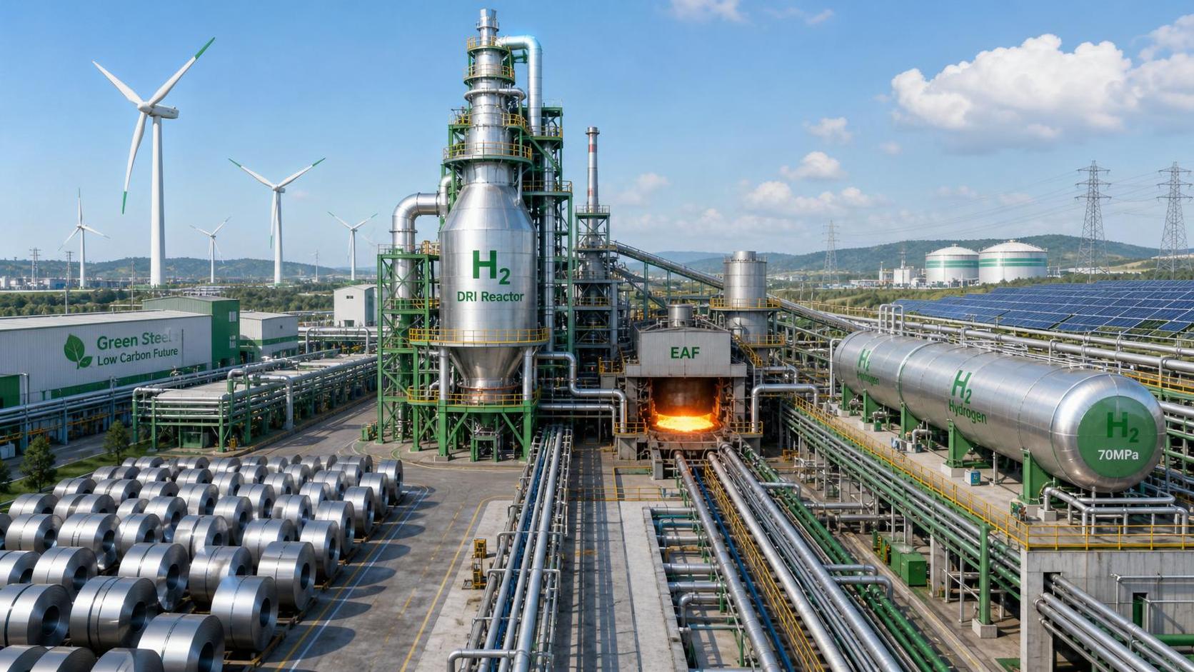 Industrial Hydrogen for Green Steel: Key Process and Fuel Choices