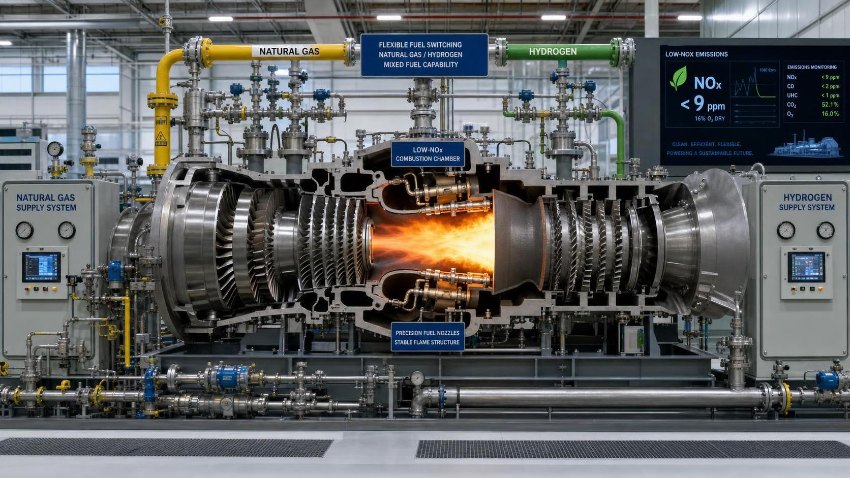 How Hydrogen Ready Gas Turbines Balance Low NOx Emissions With Fuel Flexibility