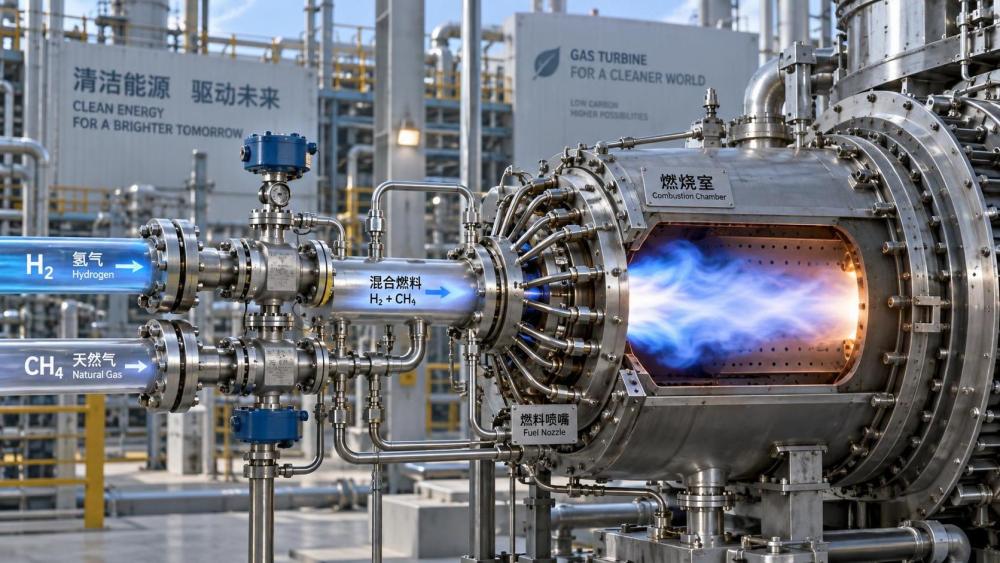 How hydrogen blending pressure affects gas turbine combustion stability