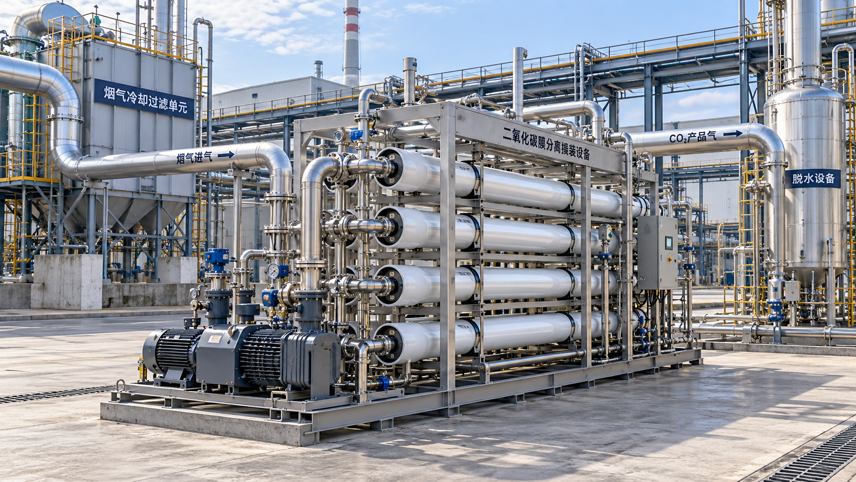 Can a membrane-based modular CO2 capture system handle dilute flue gas?