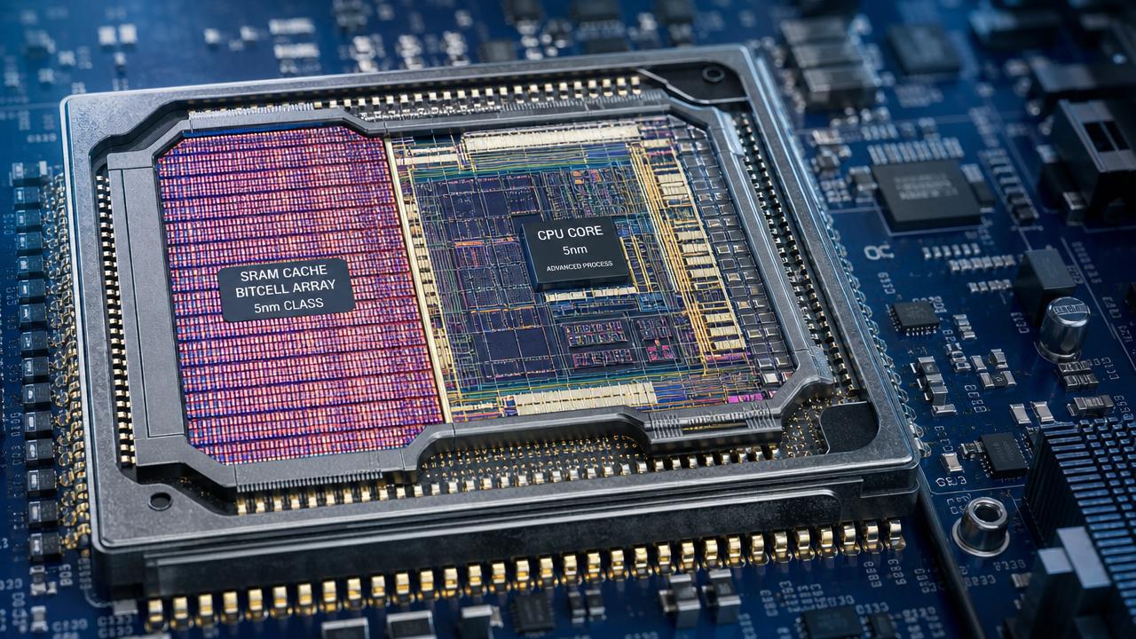 SRAM bitcell size in um2 and the tradeoff behind cache gains