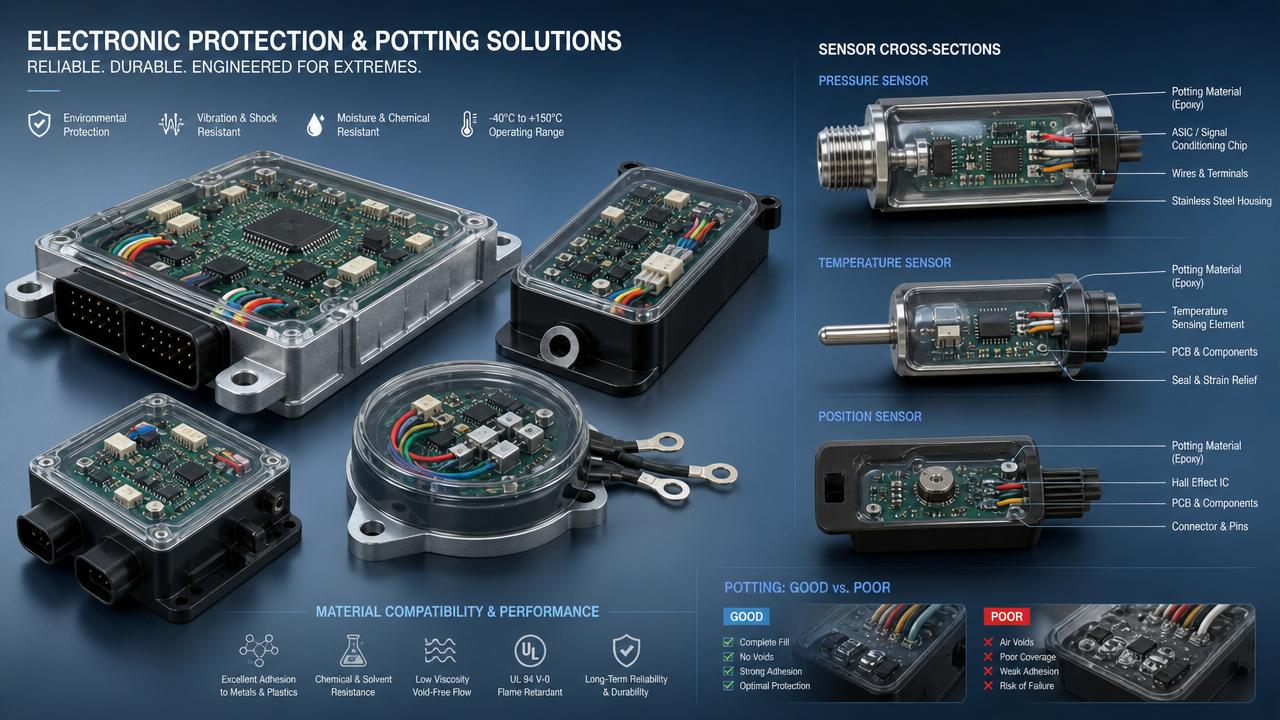 Epoxy Potting Explained: Material Compatibility, Cure Time, and Failure Risks