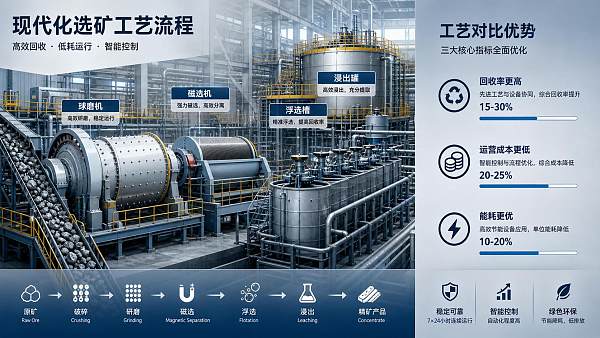 Mineral Processing Methods Compared for Recovery and Operating Cost