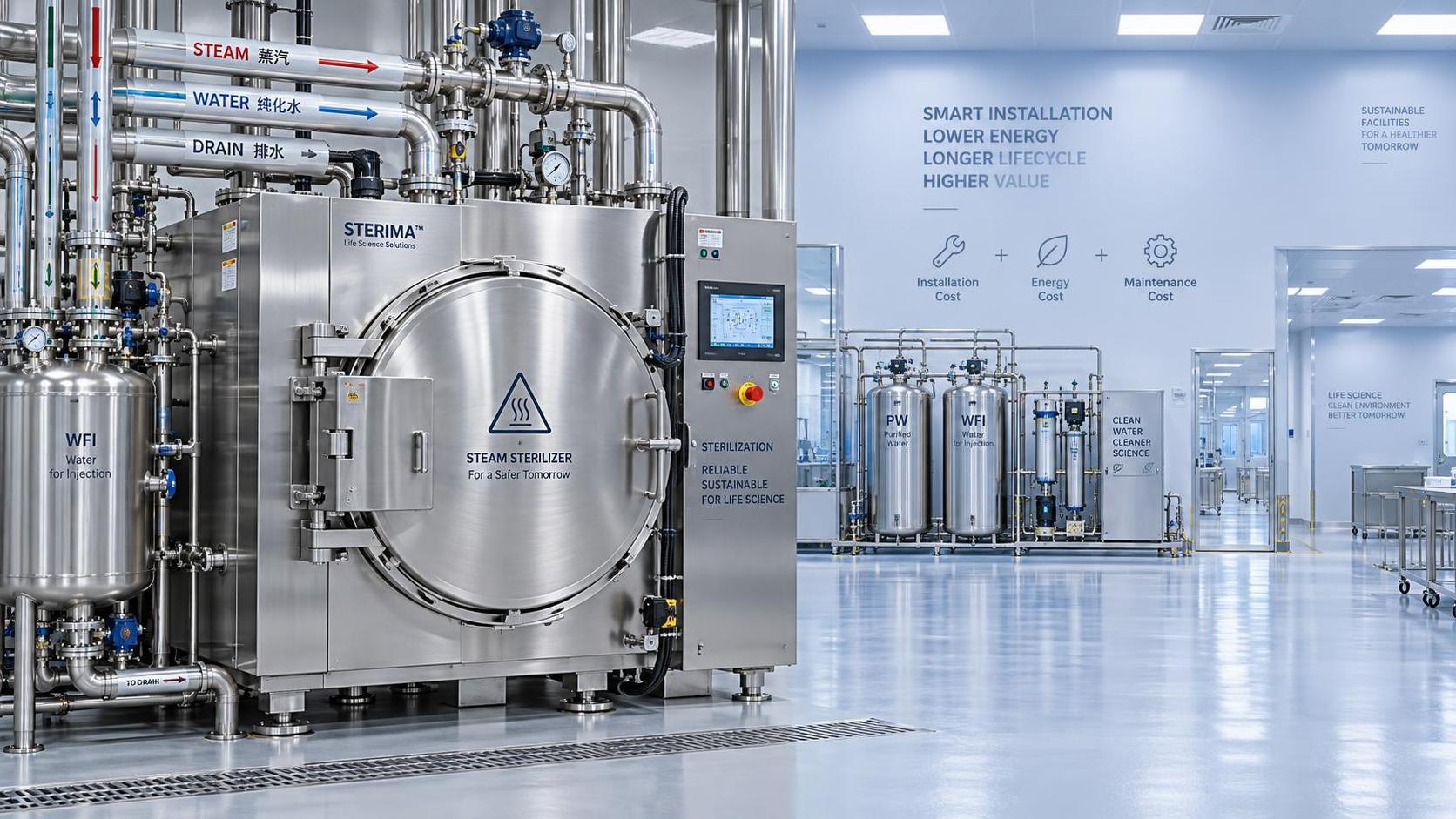 What drives sterilization systems cost over the equipment lifetime?