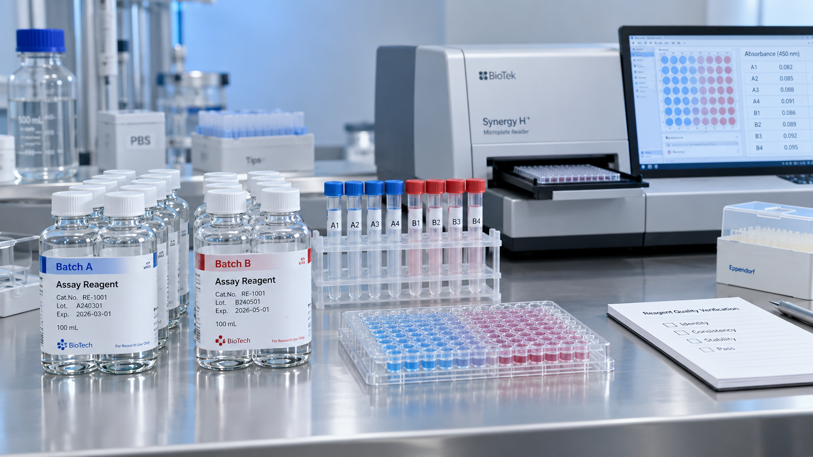 How to compare laboratory reagents for batch-to-batch consistency