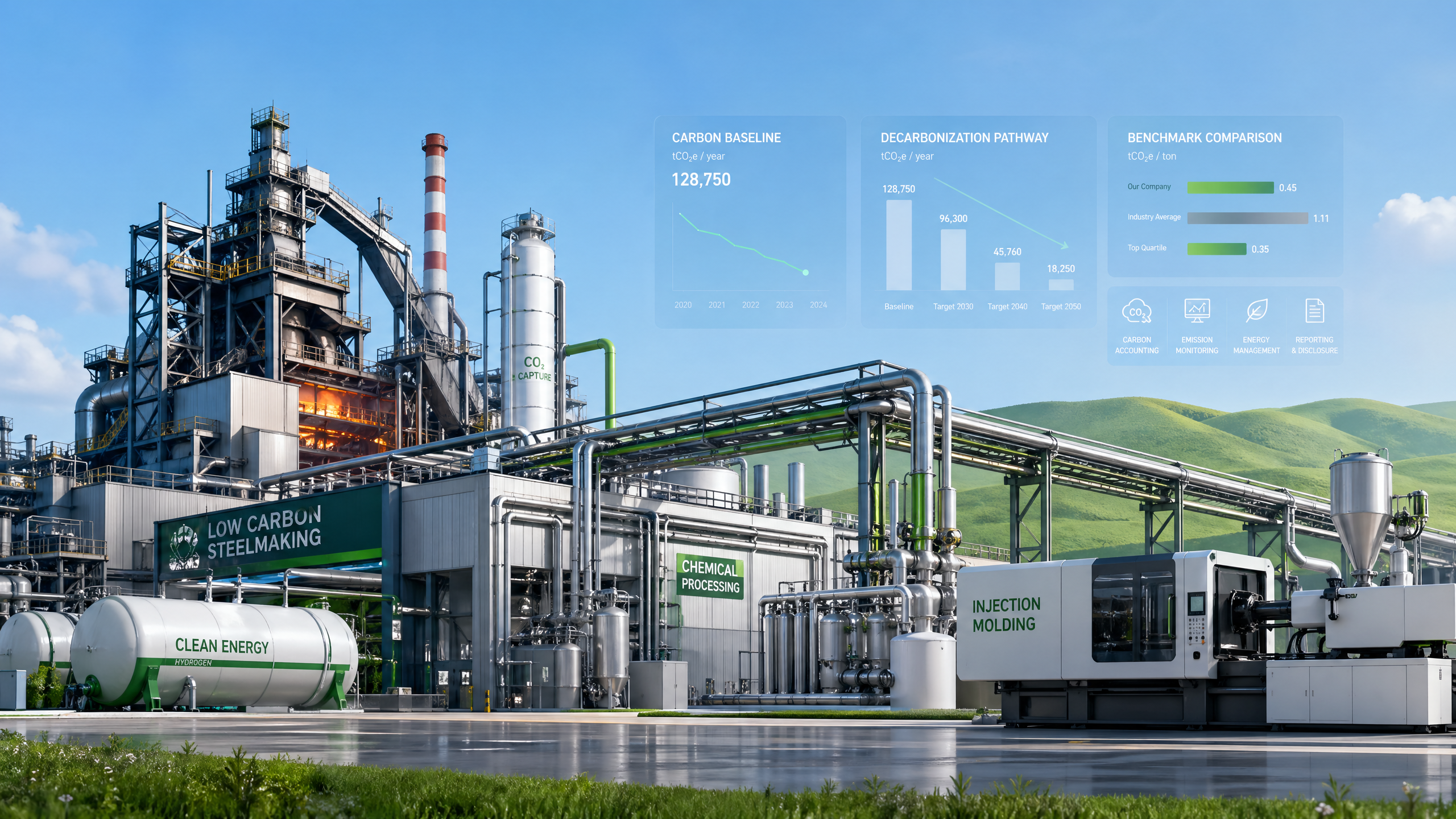 Industrial decarbonization targets slip when baselines are weak