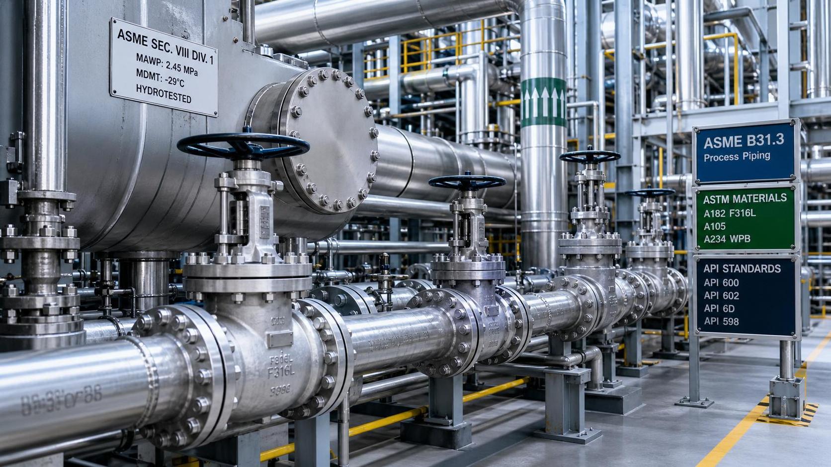Chemical Engineering Piping Standards Explained: ASME, ASTM, API, and Material Selection Basics