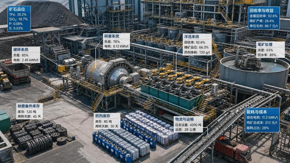What drives processing costs in metallurgy and mining operations